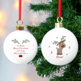 Personalised Little Reindeer Bauble: 3 - Christmas Baubles By Gift Moments