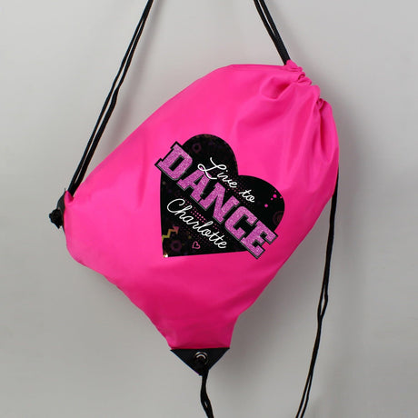 Personalised ’Live to Dance’ Pink Kit Bag: 3 - Kids Bags By Gift Moments