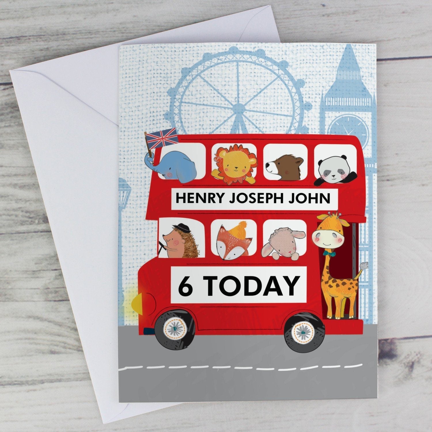 Personalised London Animal Bus Birthday Card - Shop Greeting Cards At Gift Moments - 1