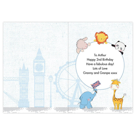 Personalised London Animal Bus Birthday Card: 4 - Greeting Cards By Gift Moments