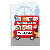 Personalised London Animal Bus Birthday Card: 3 - Greeting Cards By Gift Moments