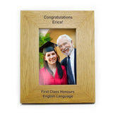 Personalised Long Message 6x4 Oak Finish Photo Frame: 4 - Photo Frames By Gift Moments