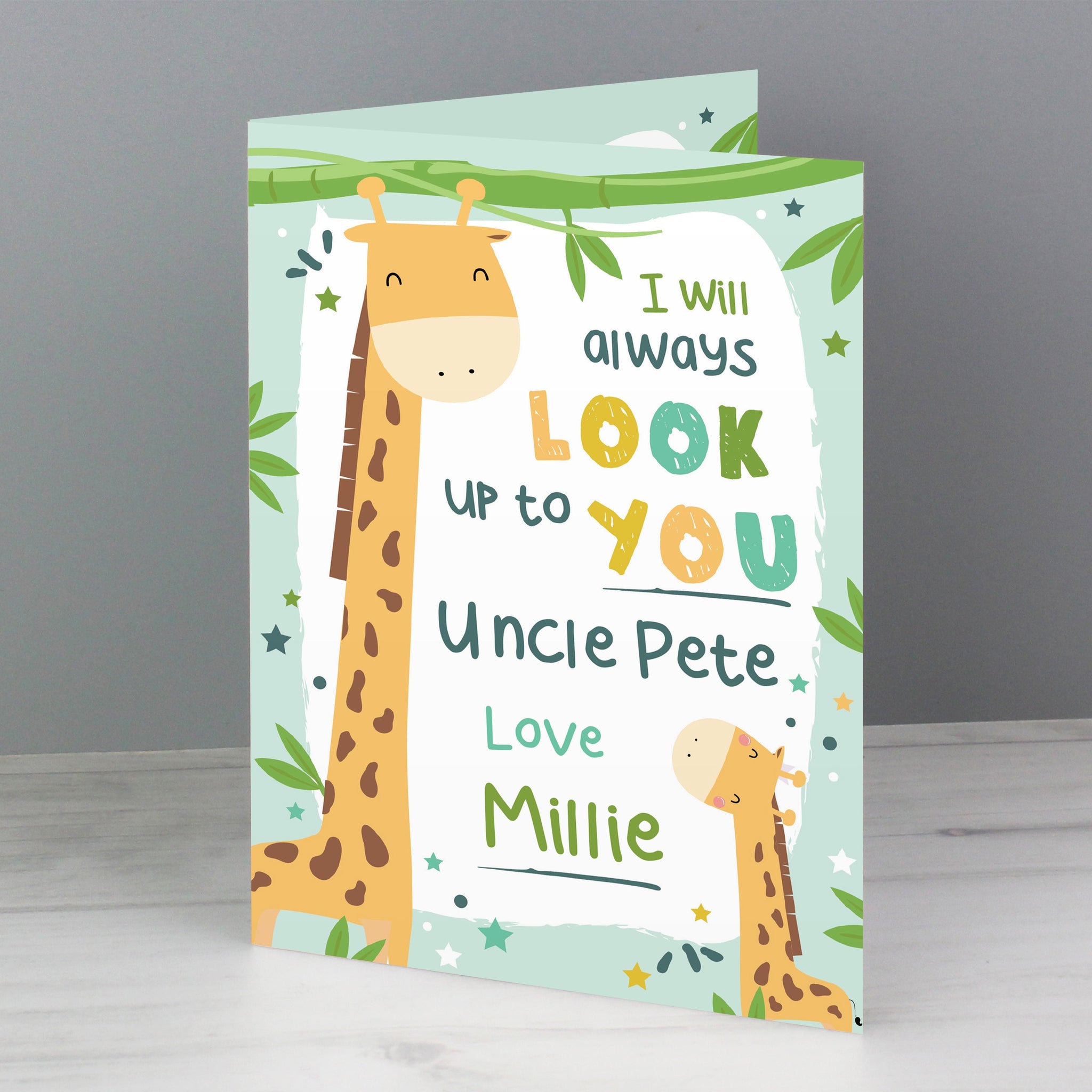 Personalised Look Up To You Giraffe Card: 1 - Greeting Cards By Gift Moments