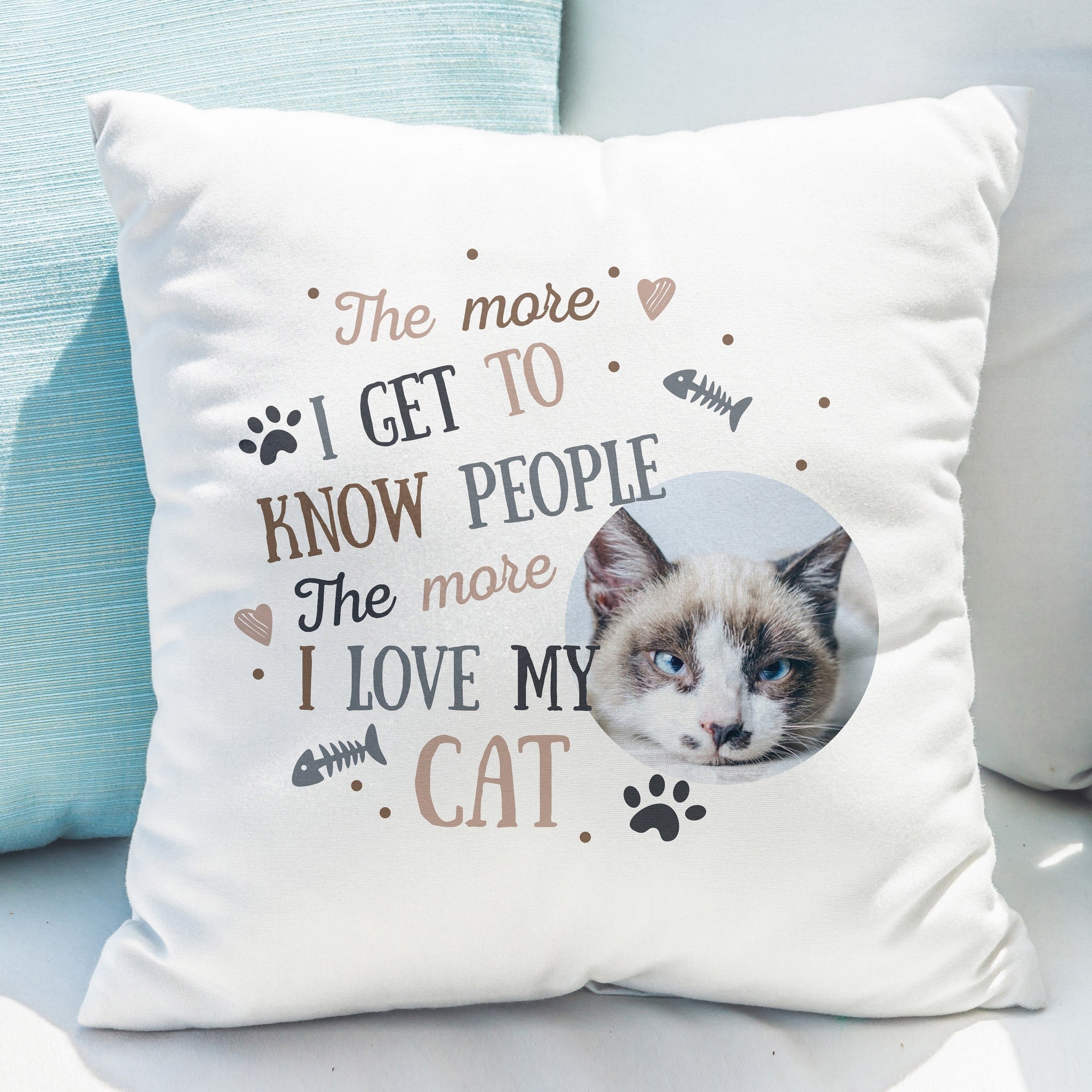 Personalised I Love My Cat Photo Upload Cushion: 1 - Cushions By Gift Moments