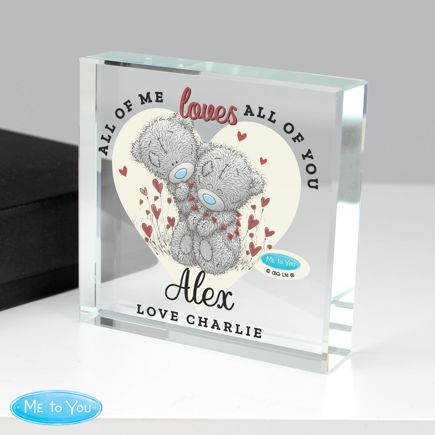 Personalised Me to You Love Heart Crystal Token: 4 - Crystal Tokens