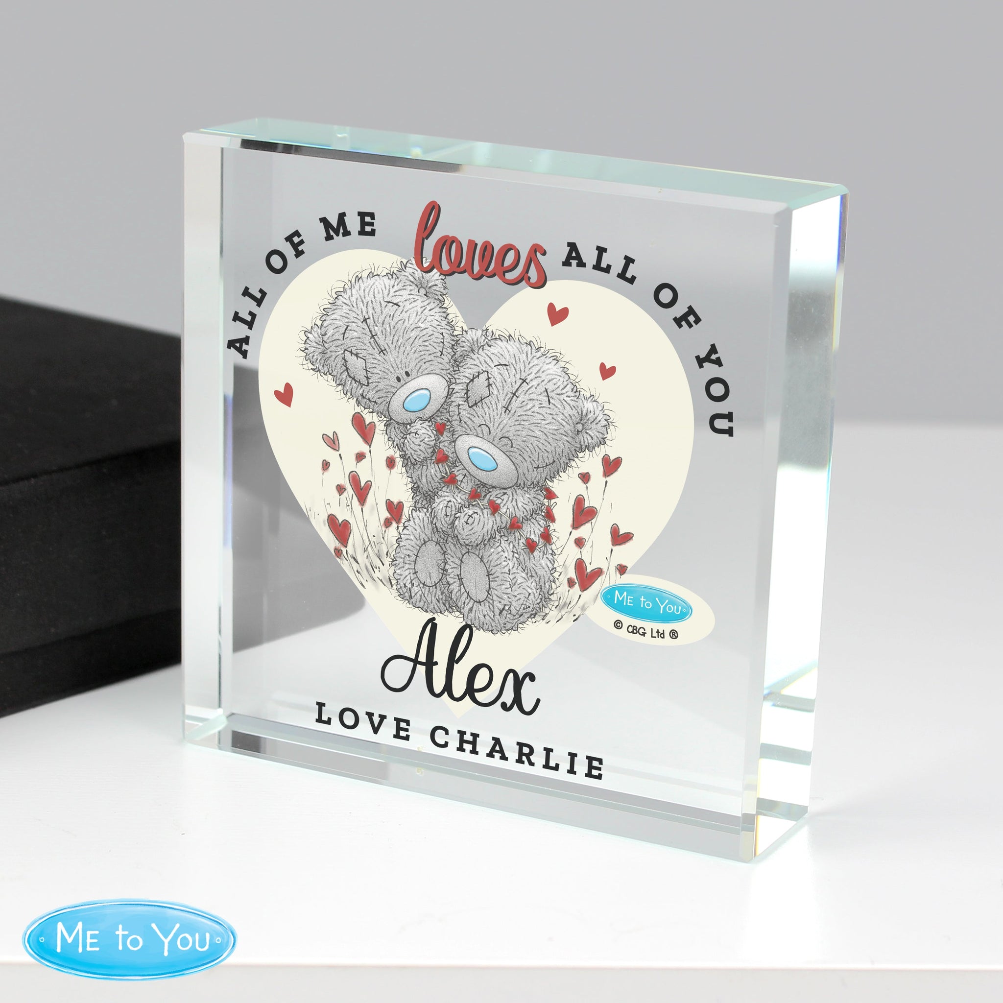 Personalised Me to You Love Heart Crystal Token: 4 - Crystal Tokens