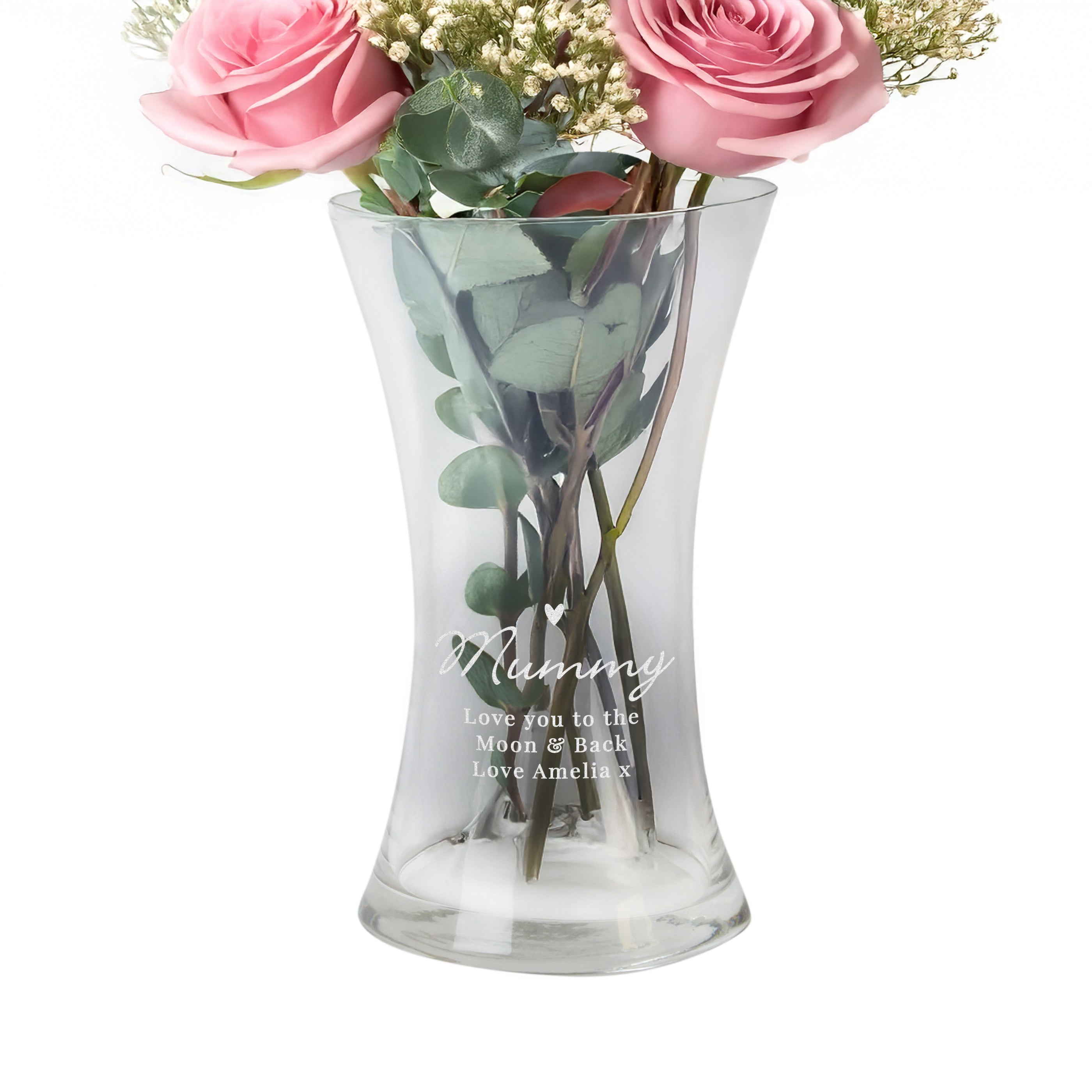 Personalised Love Heart Glass Vase - Shop Vases At Gift Moments - 4