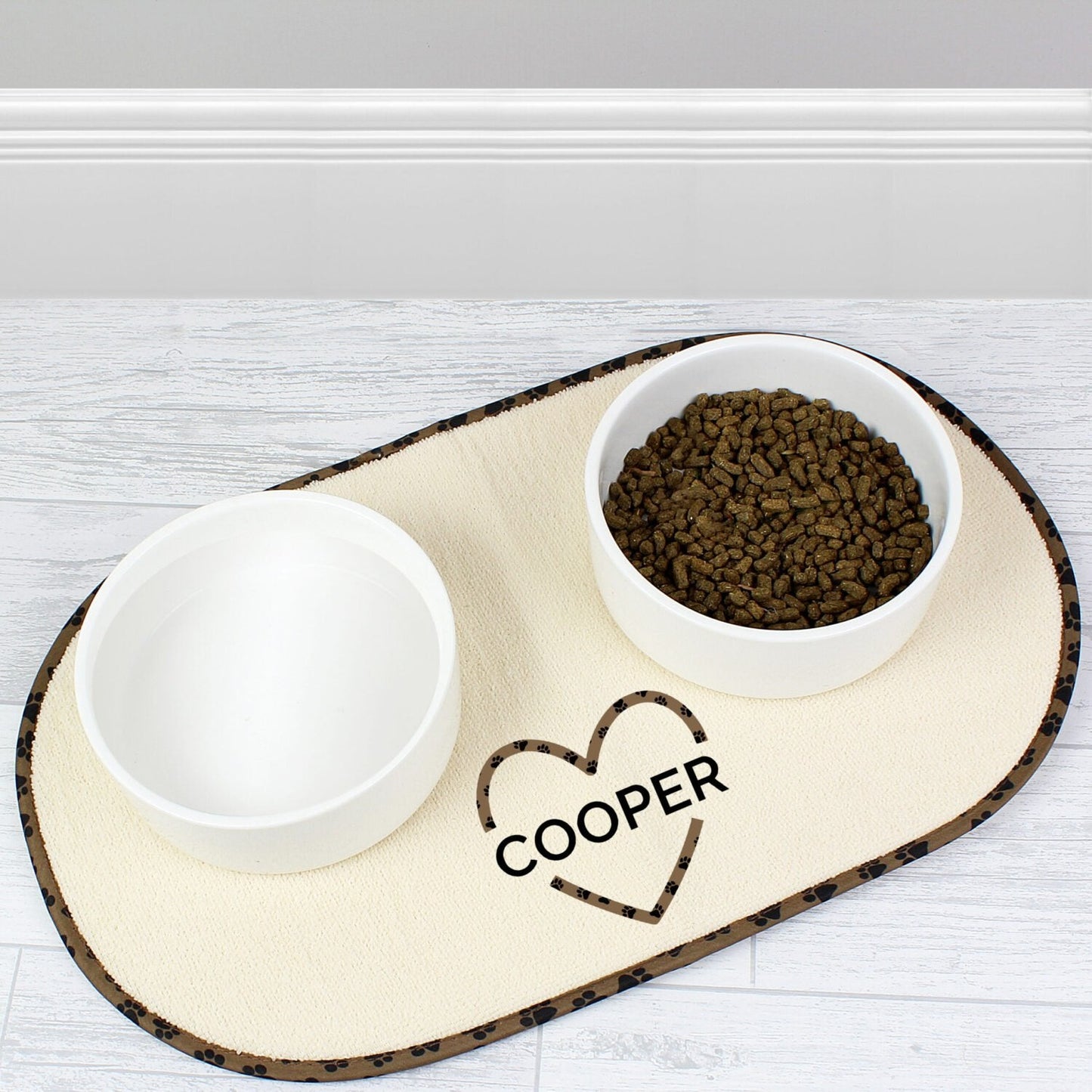 Personalised Love Heart Microfibre Pet Bowl Mat: 3 - Pet Products By Gift Moments