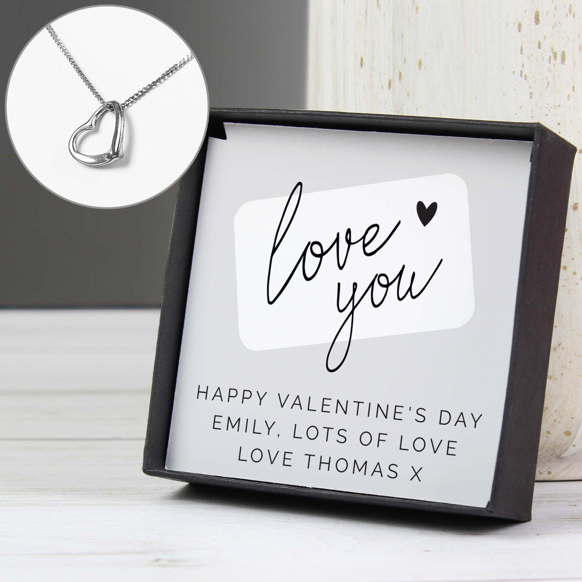 Personalised Love you Heart Necklace and Box: 2 - Necklaces By Gift Moments