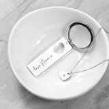 Personalised Heart Necklace and Keyring Set: 3 - Necklaces By Gift Moments