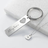 Personalised Heart Necklace and Keyring Set: 1 - Necklaces By Gift Moments
