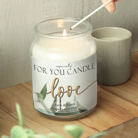 Personalised Love Large Scented Jar Candle: 3 - Candles By Gift Moments