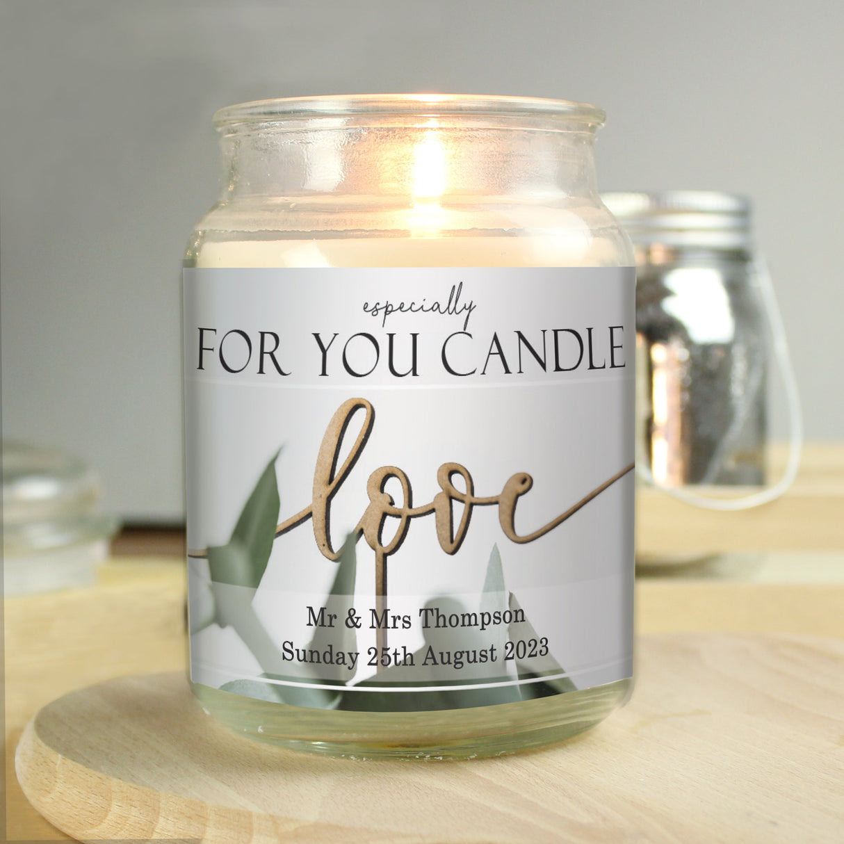 Personalised Love Large Scented Jar Candle: 1 - Candles By Gift Moments
