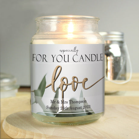 Personalised Love Large Scented Jar Candle: 1 - Candles By Gift Moments