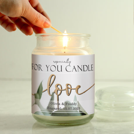 Personalised Love Large Scented Jar Candle: 2 - Candles By Gift Moments