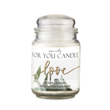 Personalised Love Large Scented Jar Candle: 4 - Candles By Gift Moments