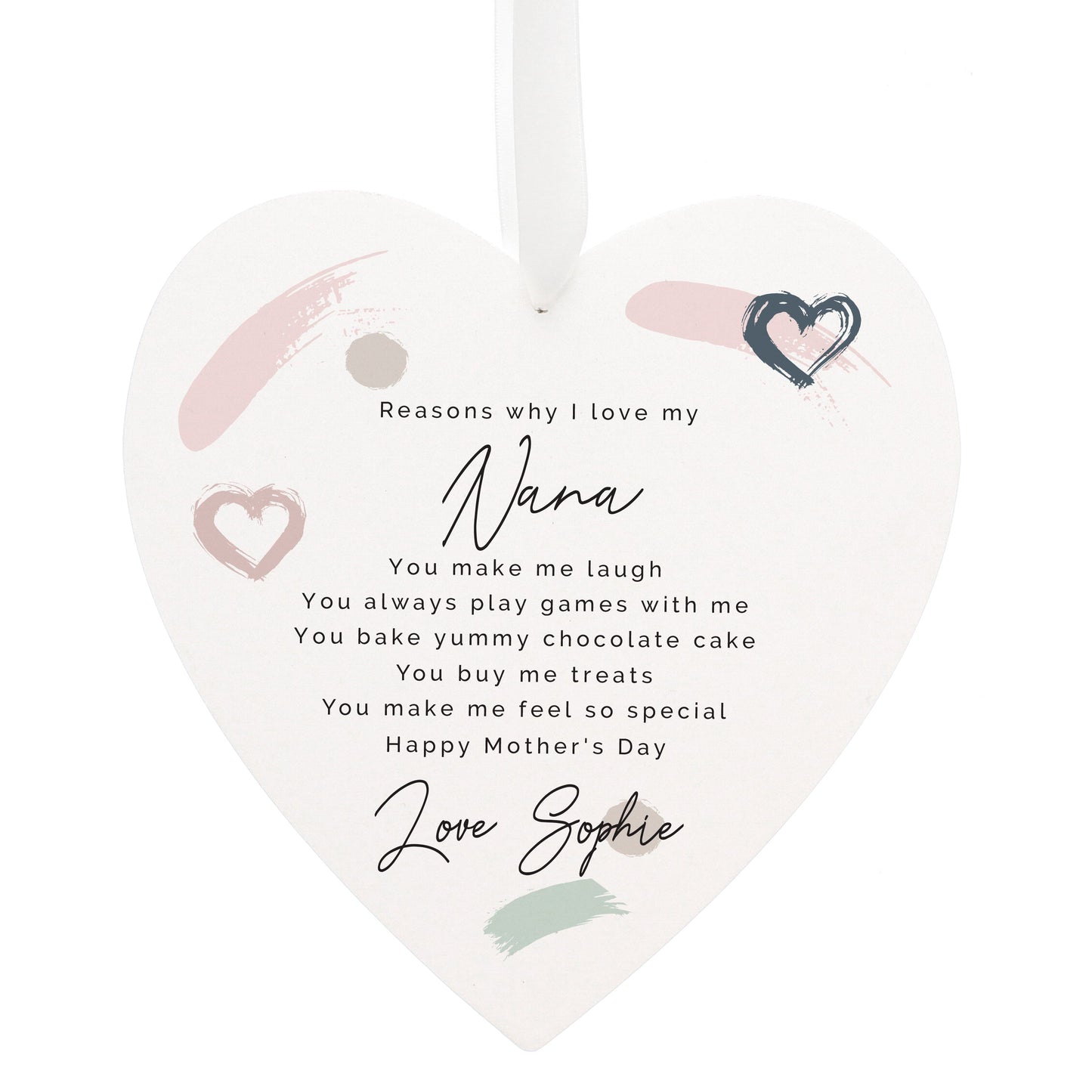 Personalised Love Large Wooden Heart: 5 - Decorations By Gift Moments