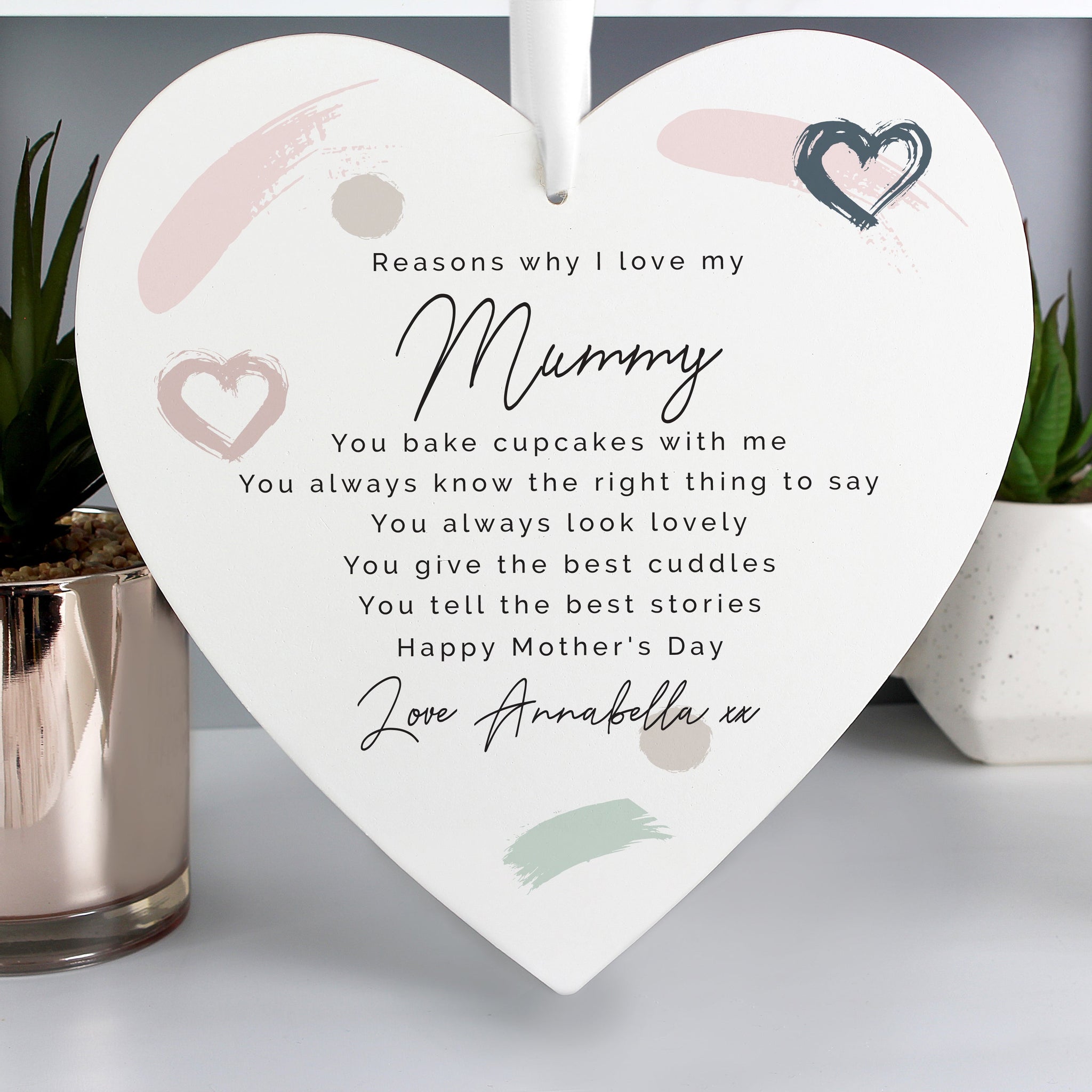 Personalised Love Large Wooden Heart: 1 - Decorations By Gift Moments