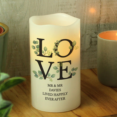 Personalised LOVE LED Candle: 2 - LED Lighting By Gift Moments