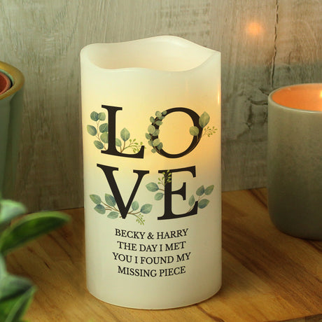 Personalised LOVE LED Candle: 4 - LED Lighting By Gift Moments