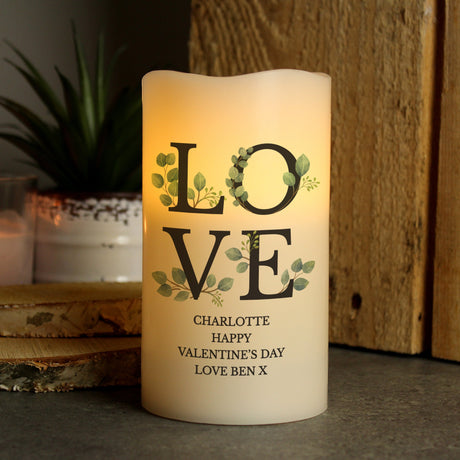 Personalised LOVE LED Candle: 3 - LED Lighting By Gift Moments