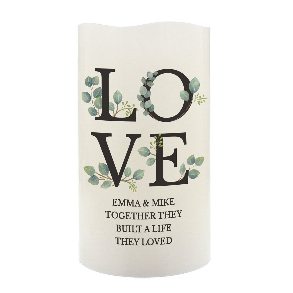 Personalised LOVE LED Candle: 5 - LED Lighting By Gift Moments