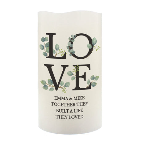 Personalised LOVE LED Candle: 5 - LED Lighting By Gift Moments