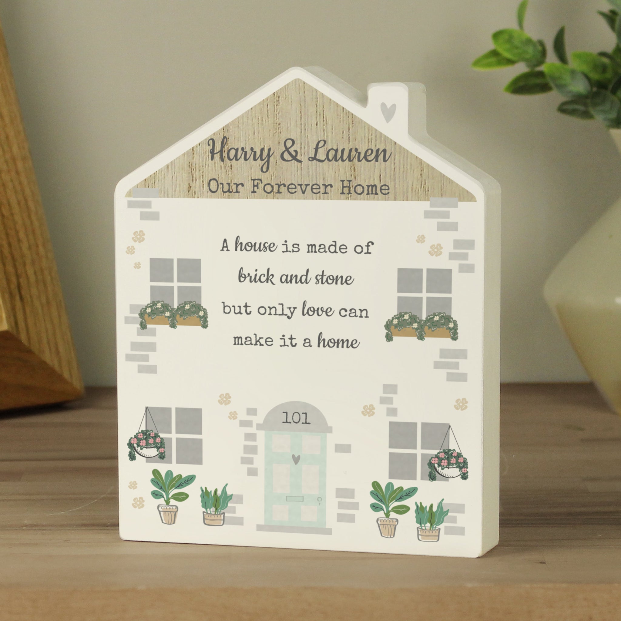 Personalised Love Makes A Home Wooden House Ornament: 2 - Ornaments By Gift Moments