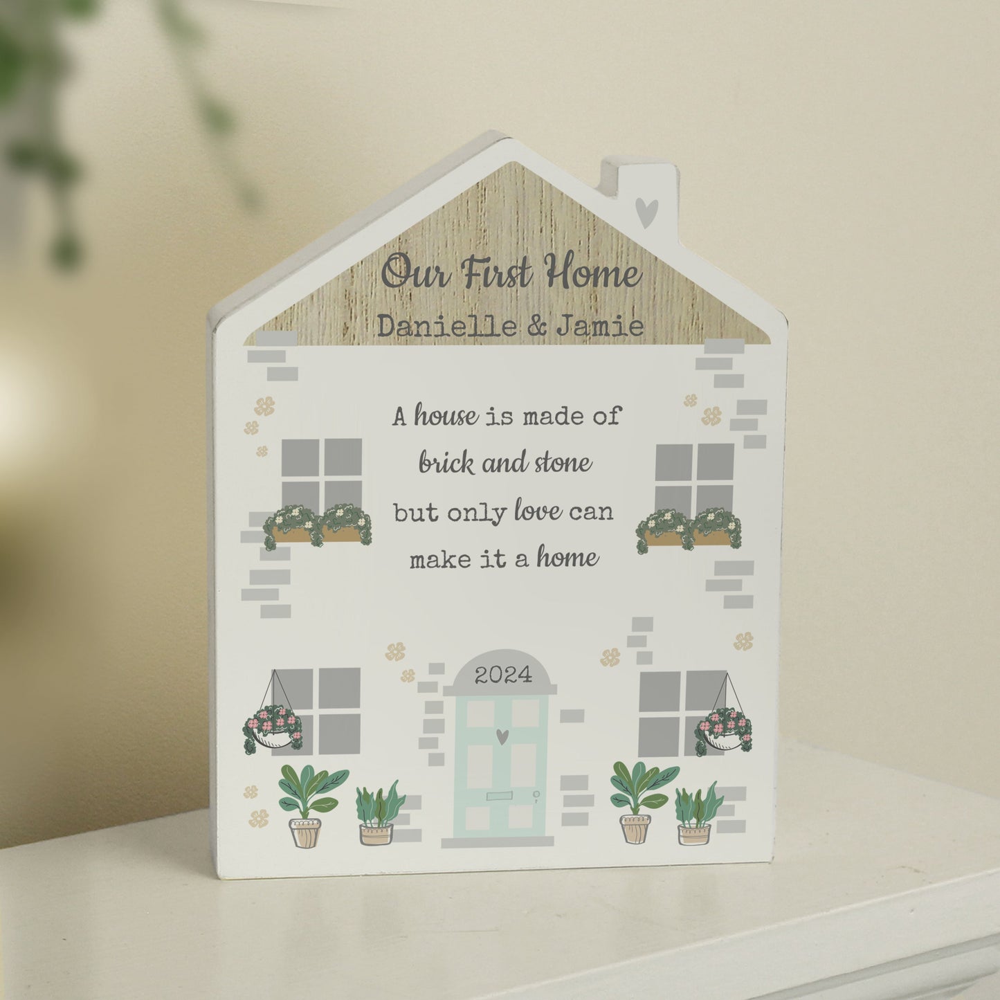 Personalised Love Makes A Home Wooden House Ornament: 5 - Ornaments By Gift Moments