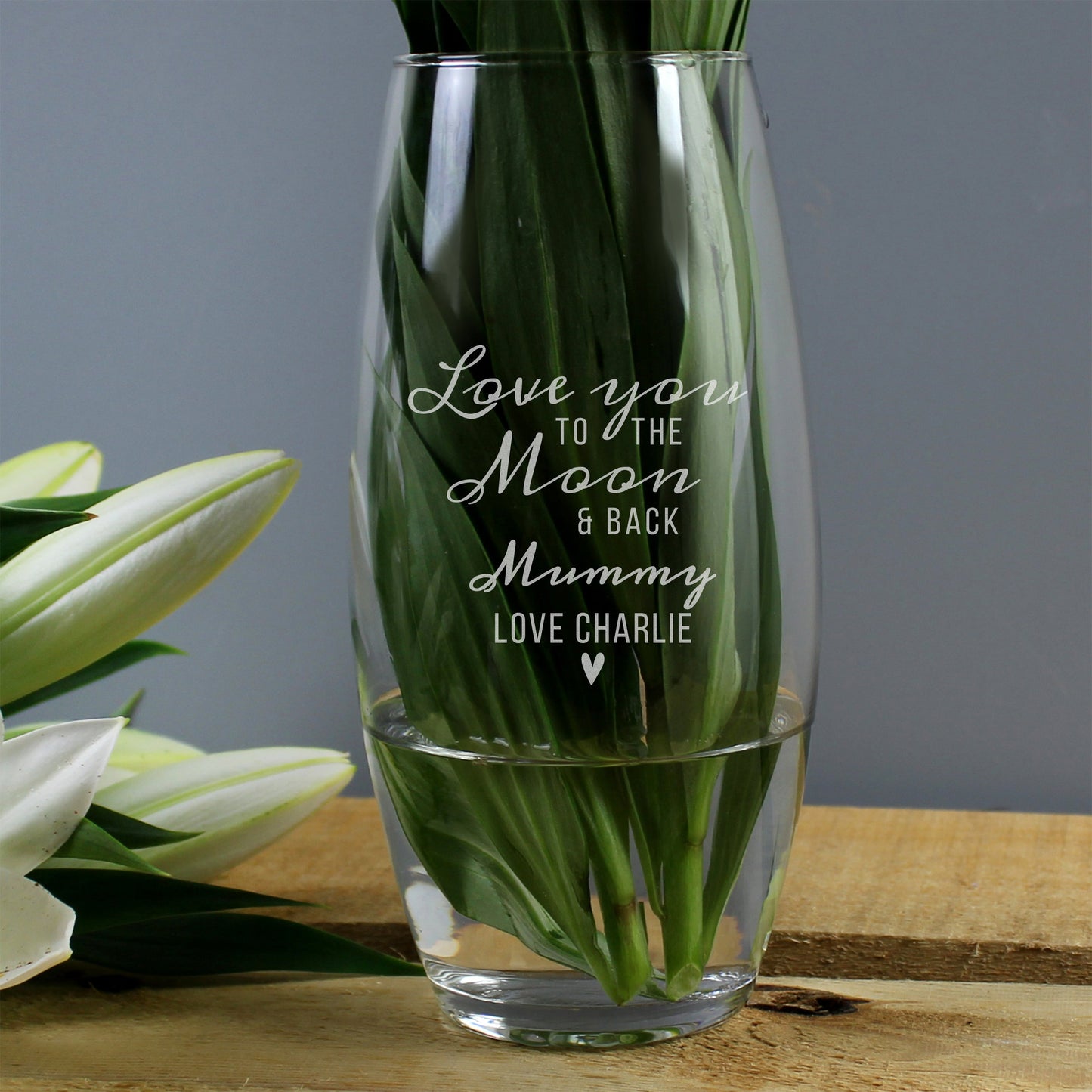 Personalised Love You To The Moon and Back Bullet Vase: 2 - Vases By Gift Moments
