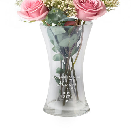 Personalised Love You To The Moon and Back Glass Vase: 4 - Vases By Gift Moments