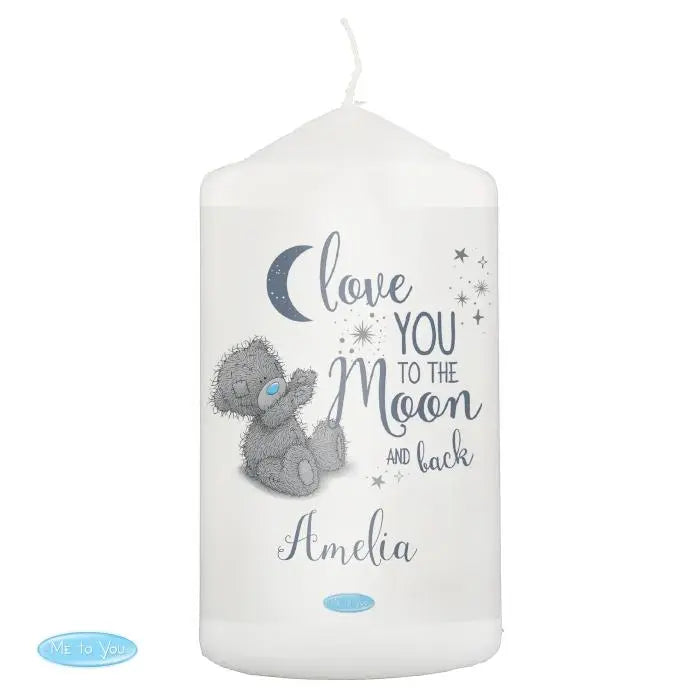Personalised Me to You ’Love You to the Moon and Back’ Pillar Candle: 4 - Candles By Gift Moments