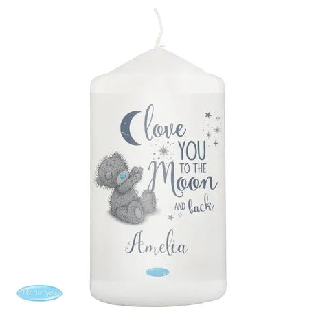 Personalised Me to You ’Love You to the Moon and Back’ Pillar Candle: 4 - Candles By Gift Moments