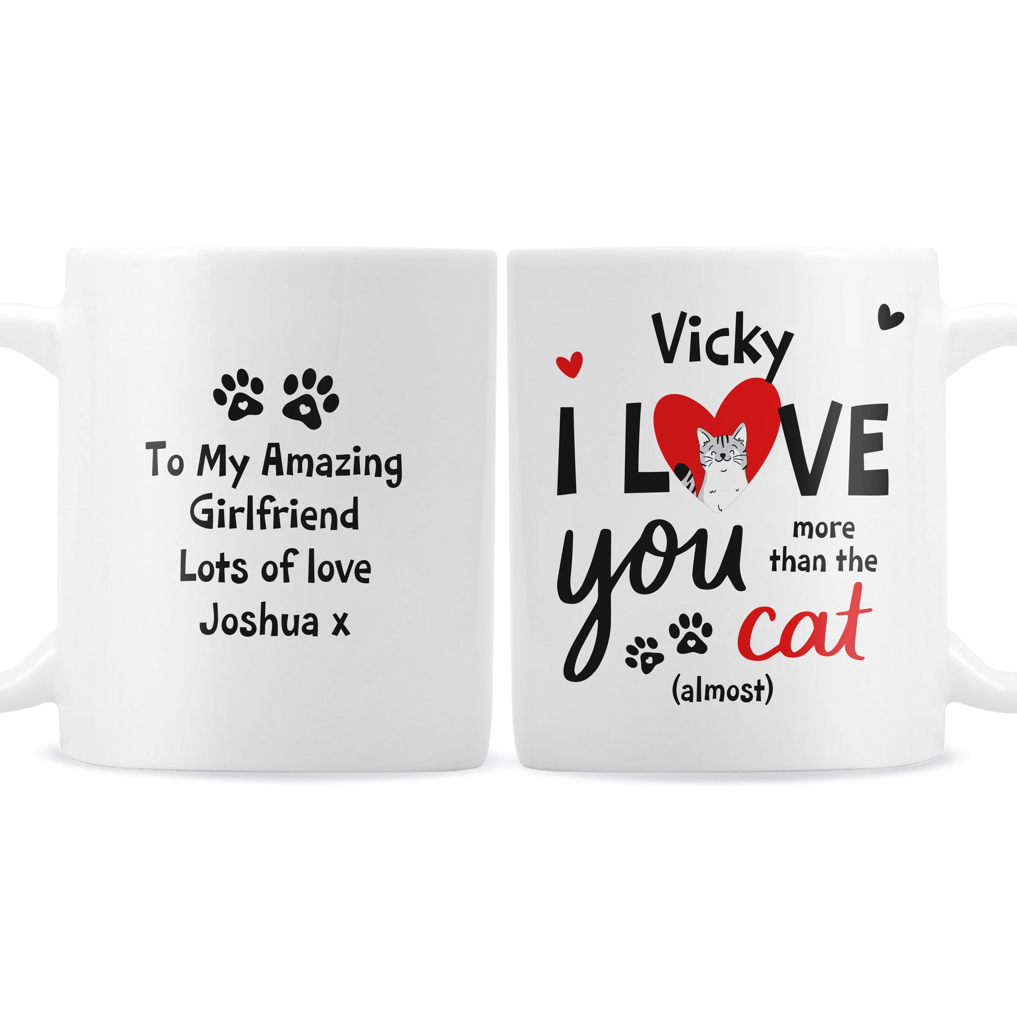 Personalised I Love You More Than The Cat Mug: 5 - Mugs By Gift Moments