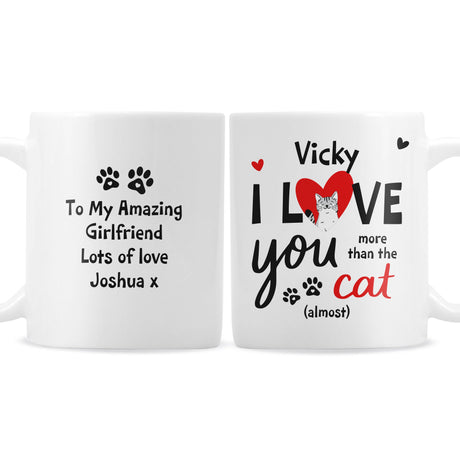 Personalised I Love You More Than The Cat Mug: 5 - Mugs By Gift Moments