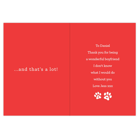 Personalised I Love You More than the Dog Card: 4 - Greeting Cards By Gift Moments