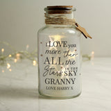 Personalised I Love You More... LED Glass Jar: 3 - LED Lighting By Gift Moments