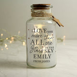 Personalised I Love You More... LED Glass Jar: 1 - LED Lighting By Gift Moments