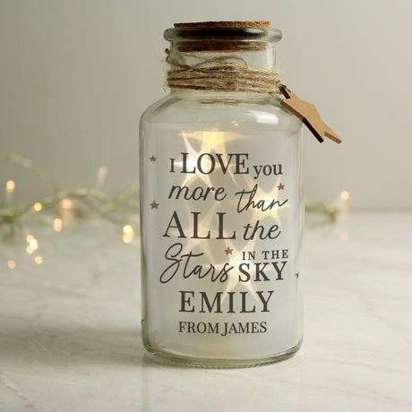 Personalised I Love You More... LED Glass Jar: 1 - LED Lighting By Gift Moments