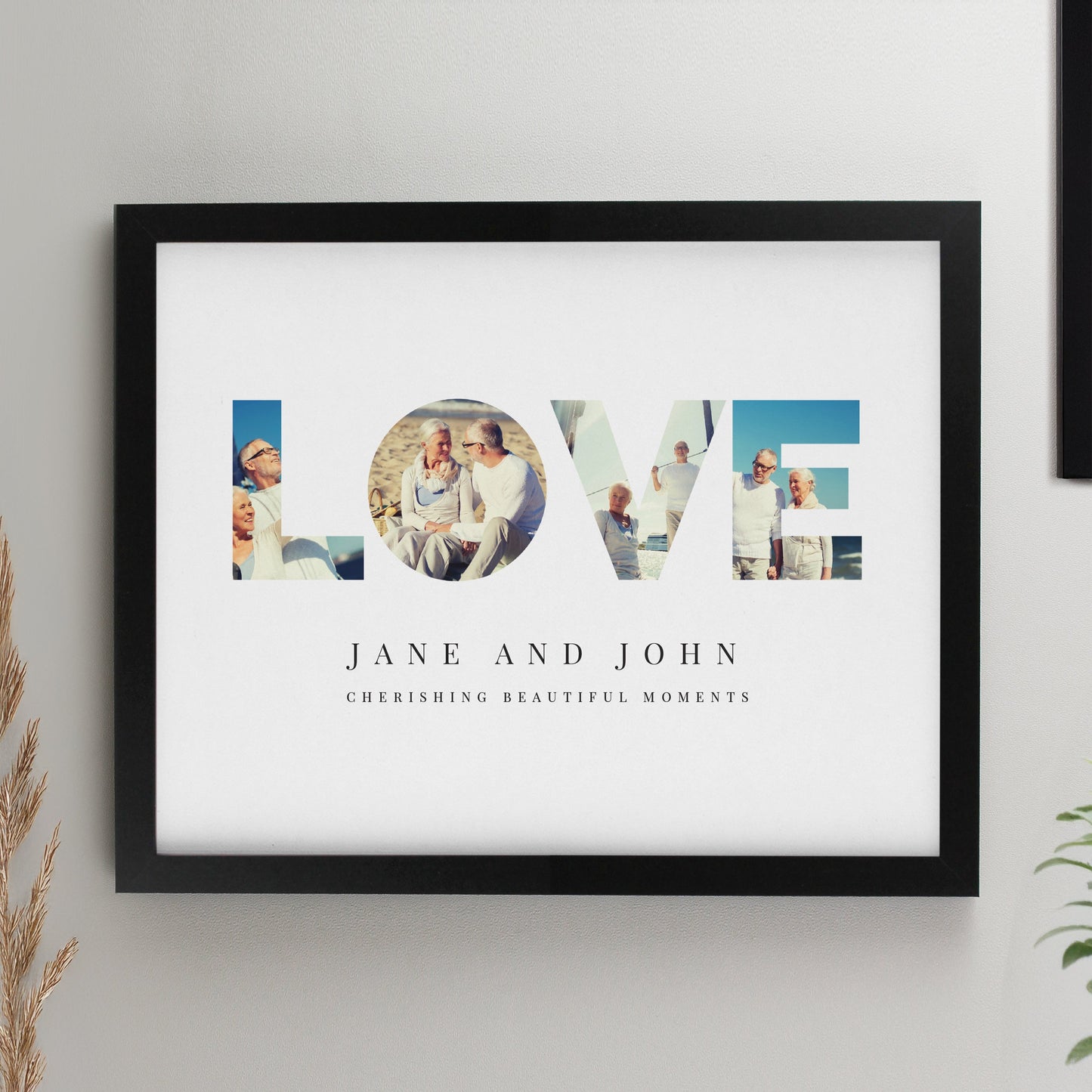 Personalised LOVE Photo Framed Prints: 2 - Black - Framed Prints By Gift Moments