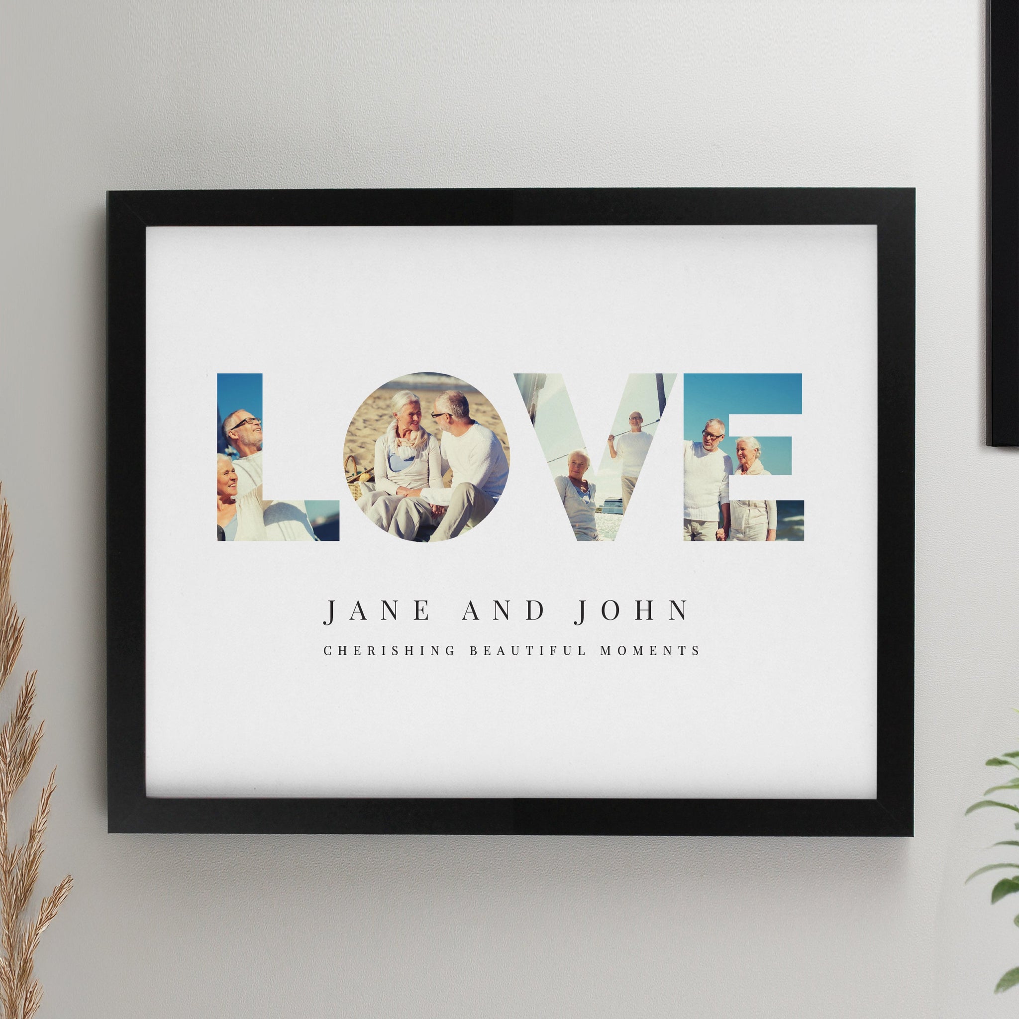 Personalised LOVE Photo Framed Prints: 2 - Black - Framed Prints By Gift Moments