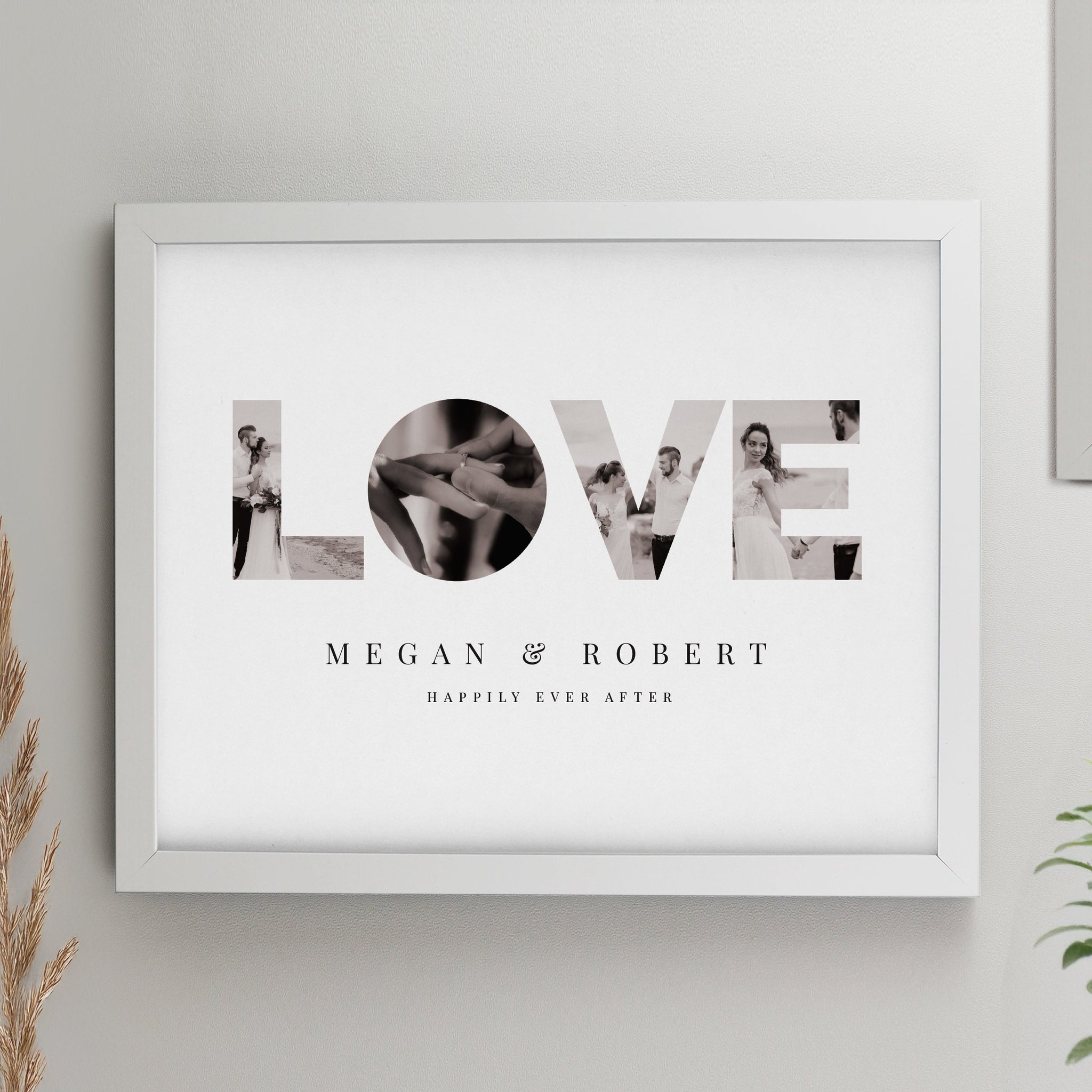 Personalised LOVE Photo Framed Prints: 3 - White - Framed Prints By Gift Moments