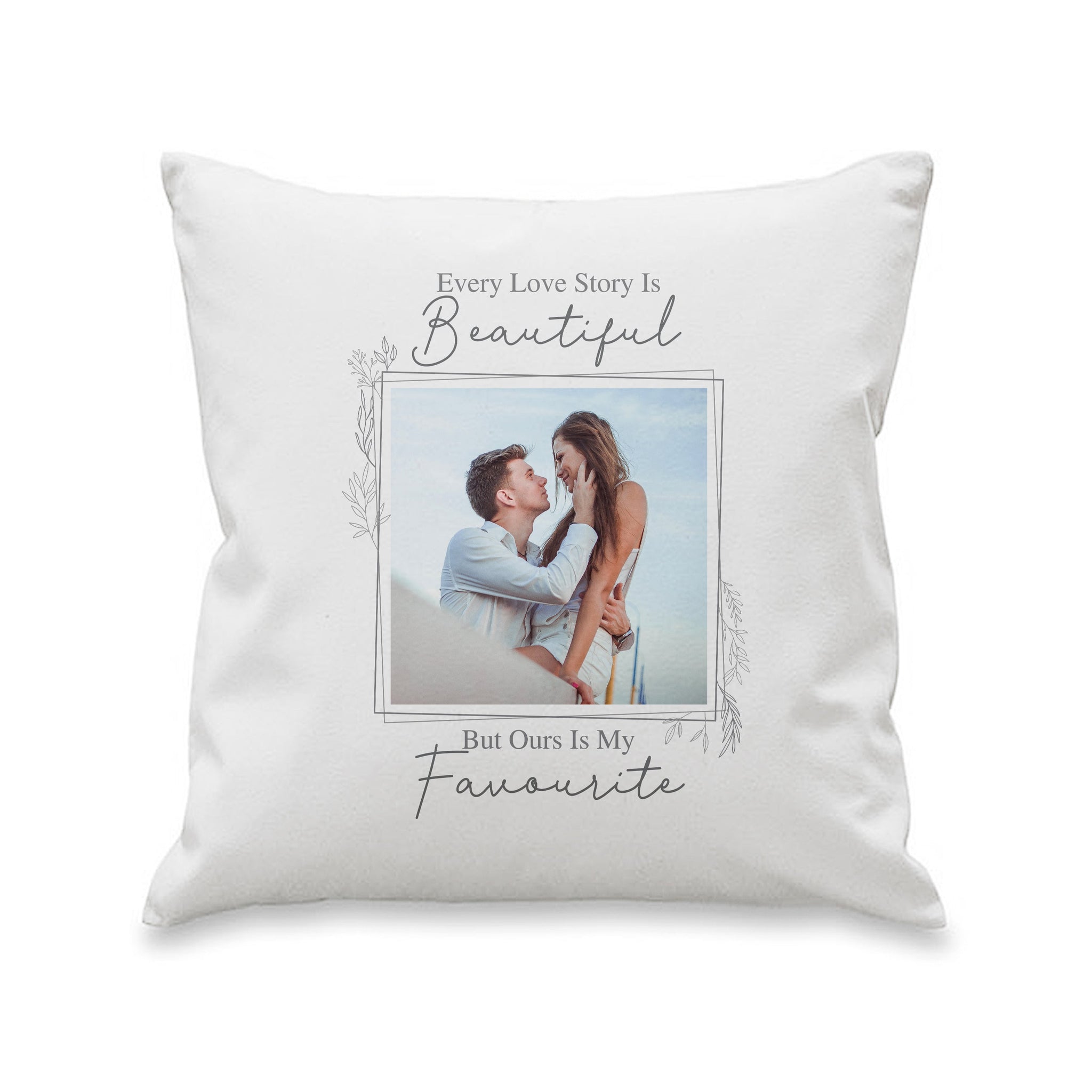 Personalised Love Story Photo Upload Cushion: 3 - Cushions By Gift Moments