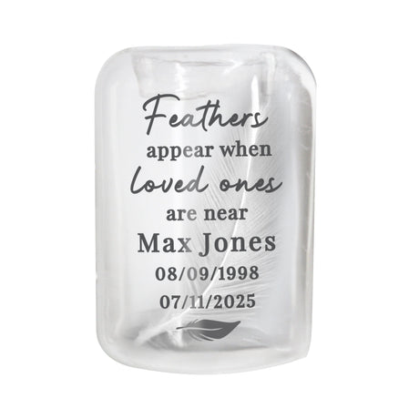 Personalised Loved Ones Memorial Feather Tealight Holder: 5 - Candle Holders By Gift Moments