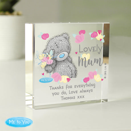 Personalised Me to You Lovely Mum Crystal Token: 1 - Crystal Tokens By Gift Moments