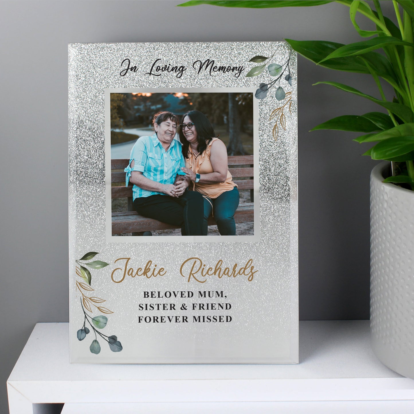 Personalised In Loving Memory 4x4 Glitter Frame: 4 - Photo Frames By Gift Moments