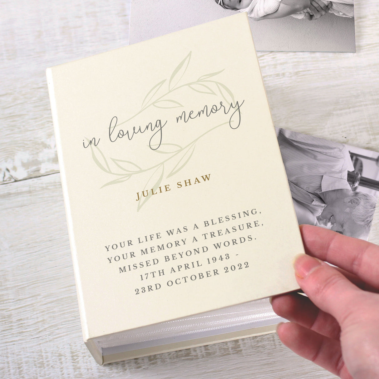 Personalised In Loving Memory 6x4 Photo Album with Sleeves: 2 Photo Albums By Gift Moments