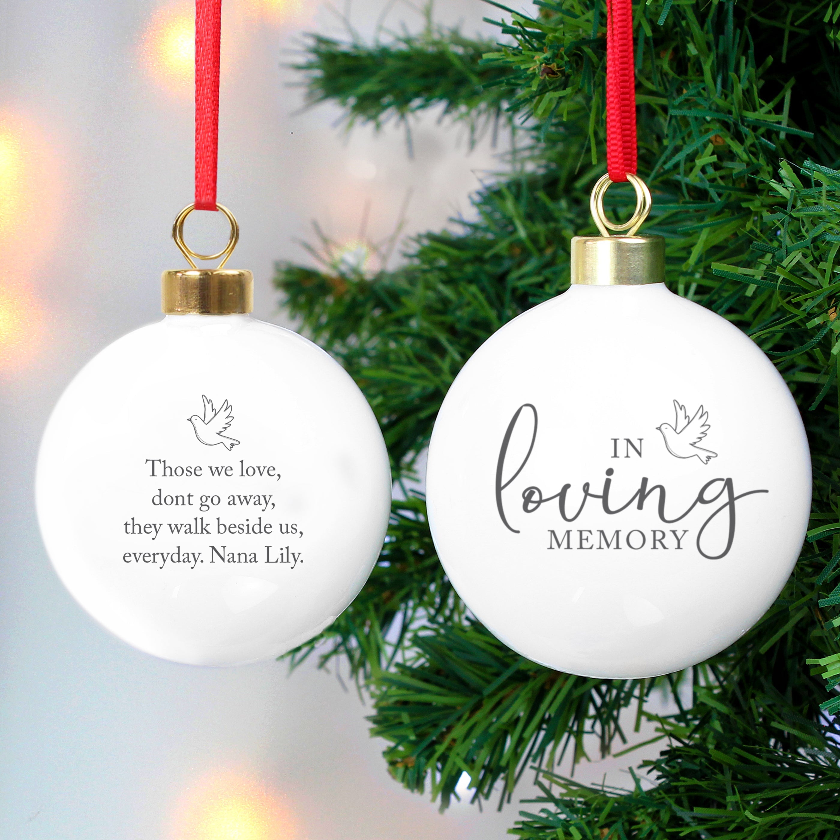 Personalised In Loving Memory Bauble - Shop Christmas Baubles At Gift Moments - 1