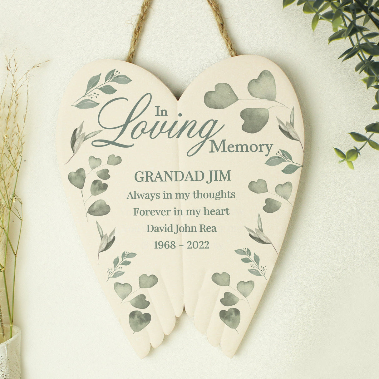 Personalised In Loving Memory Ceramic Wings: 5 - Memorials By Gift Moments