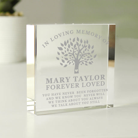 Personalised In Loving Memory Family Tree Crystal Token: 6 - Crystal Tokens By Gift Moments